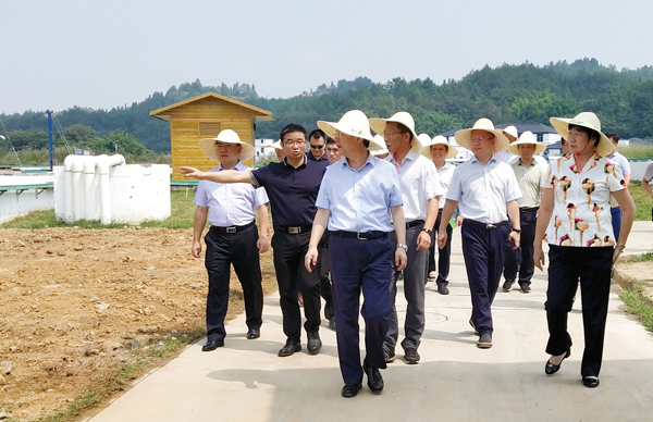 江西省水利廳黨委書記、廳長羅小云視察我司龍南黃沙稀土尾水收集處理廠